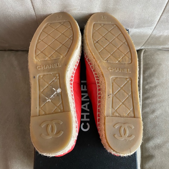 CHANEL Red Leather Espadrilles - Picture 4 of 4
